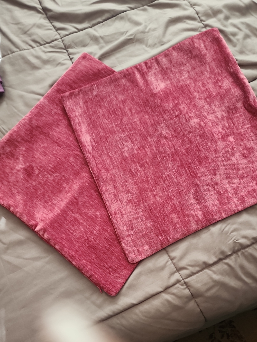Set Of Two Textured Velvet Throw Pillow Covers